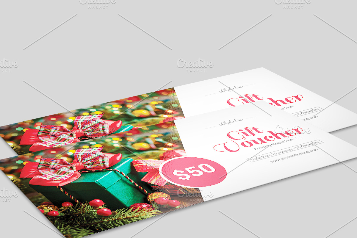 New Year Gift Voucher template-V06, a Stationery Template by Template Shop (Photo 4 of 4)