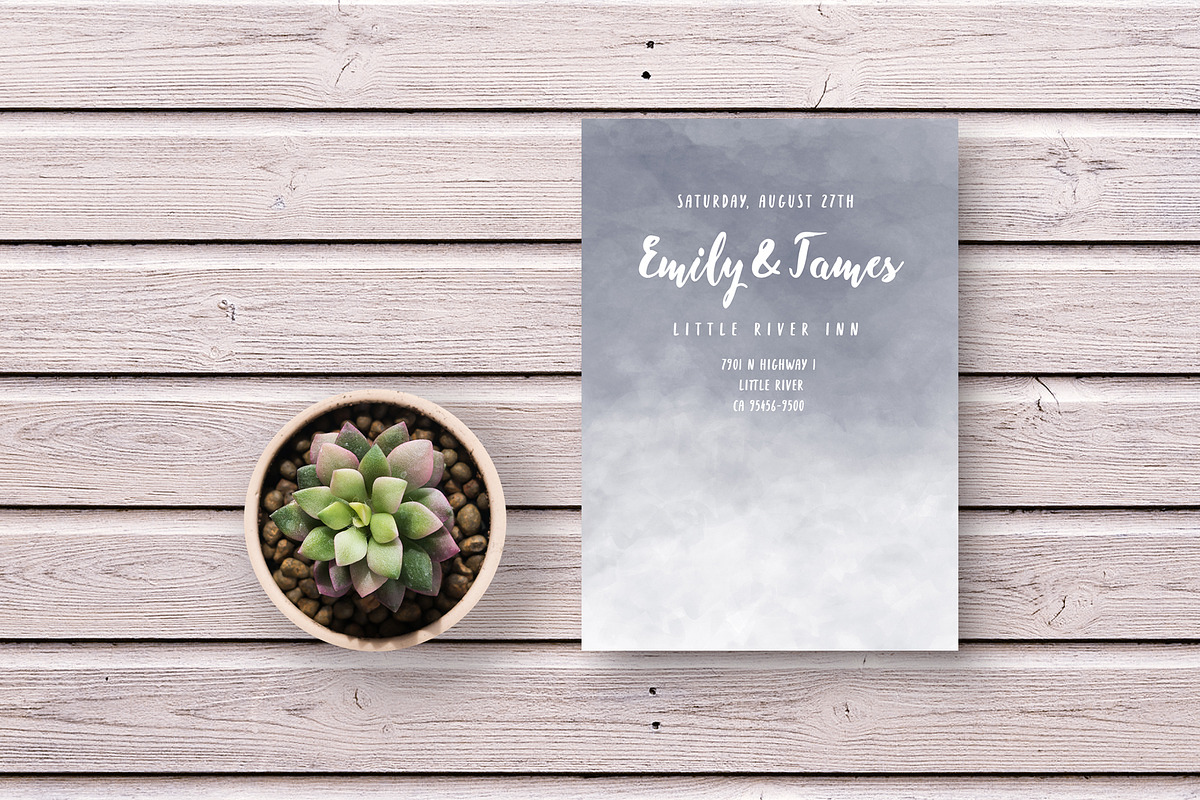 Grey Ombre Watercolor Backgrounds, a Texture Graphic by KitsPix (Photo 2 of 4)