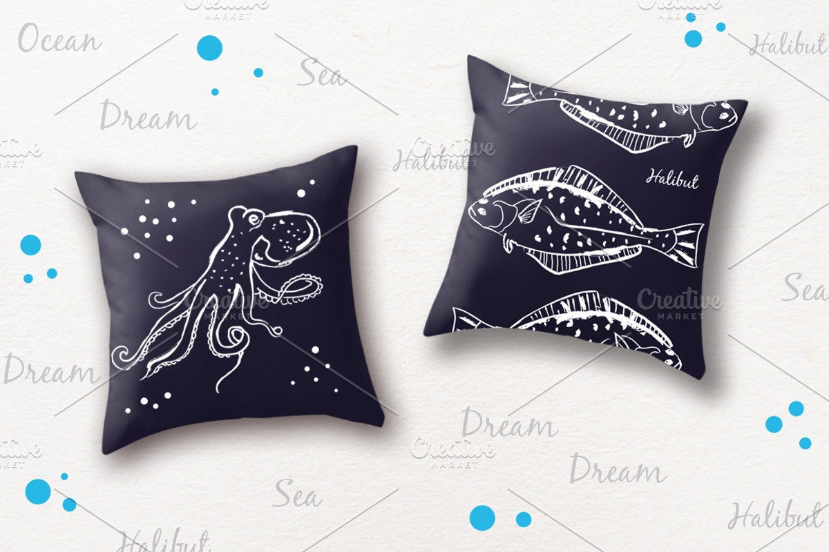 30 sketches with fishes and sea food, a Food Illustration by Anna Violet (Photo 3 of 6)
