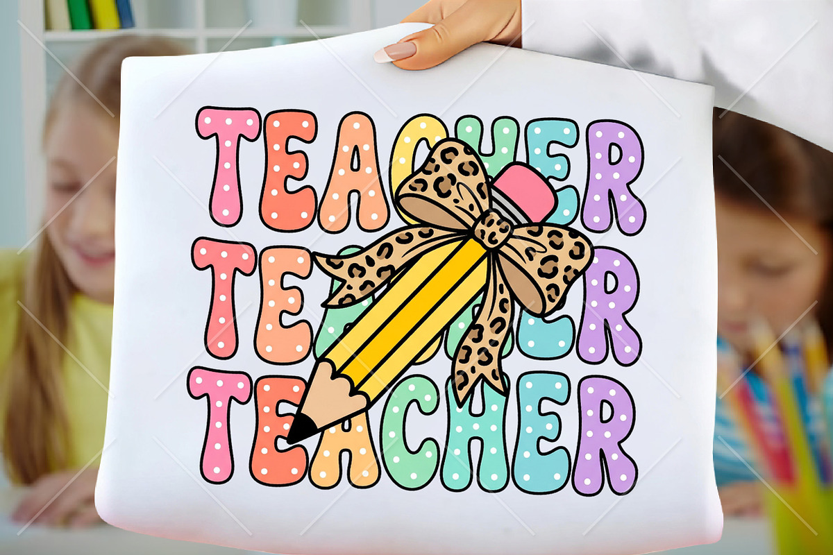 Teacher Coquette Pencil PNG, a Seasonal Illustration by Canvas Craft (Photo 1 of 5)