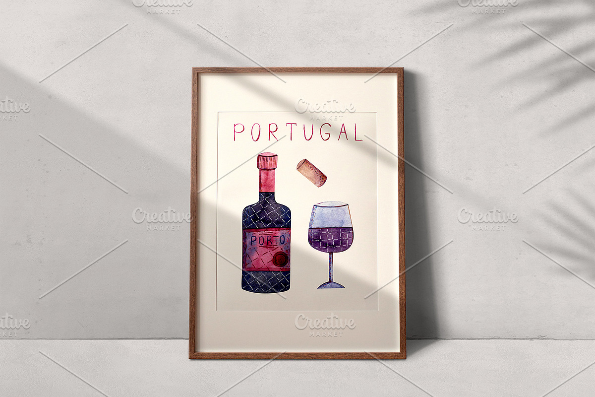 Watercolor clipart Portugal, an Illustration by Vikeriya (Photo 3 of 3)
