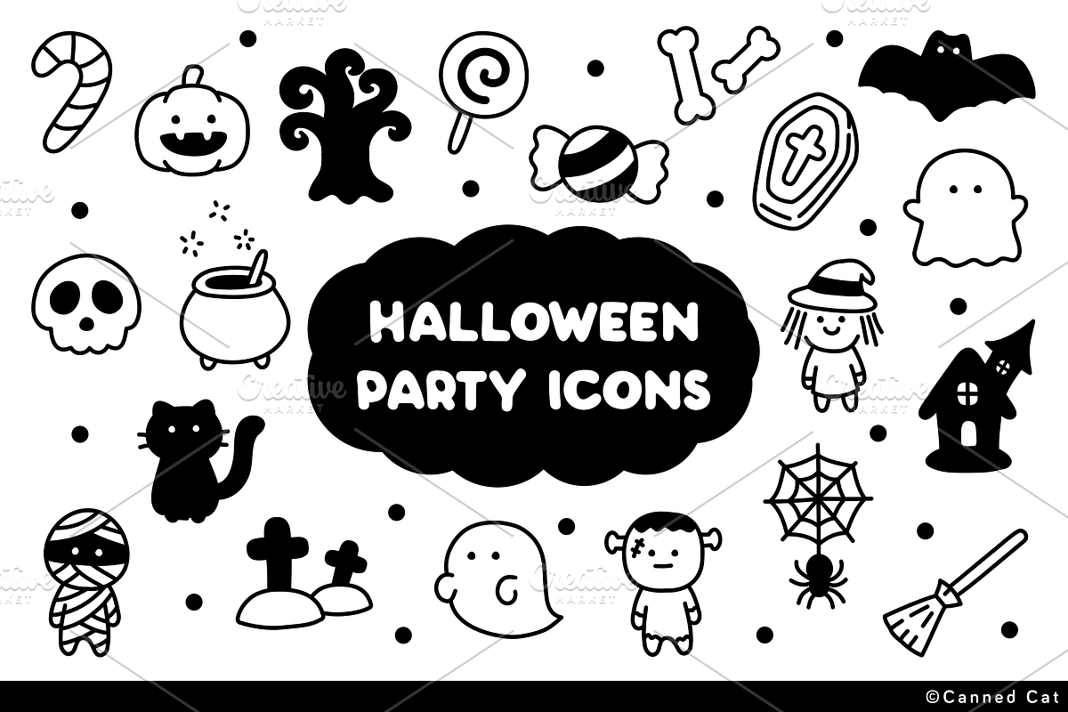 Halloween Party Icons, an Outline Icon by Canned Cat (Photo 6 of 7)