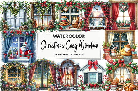Christmas Cozy Window Clipart