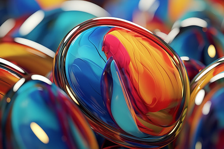 Abstract Colorful Glass 3D