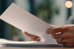 Office worker reading docs, a Photo by Beautiful things