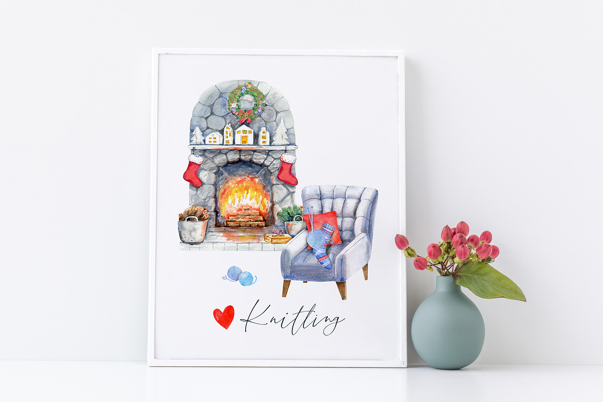 Christmas Knitting, a Decorative Illustration by JennyColorArt (Photo 5 of 5)