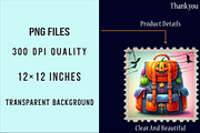 Halloween Postage Stamp Clipart PNG, an Illustration by SinaCreation (Thumbnail 4 of 5)