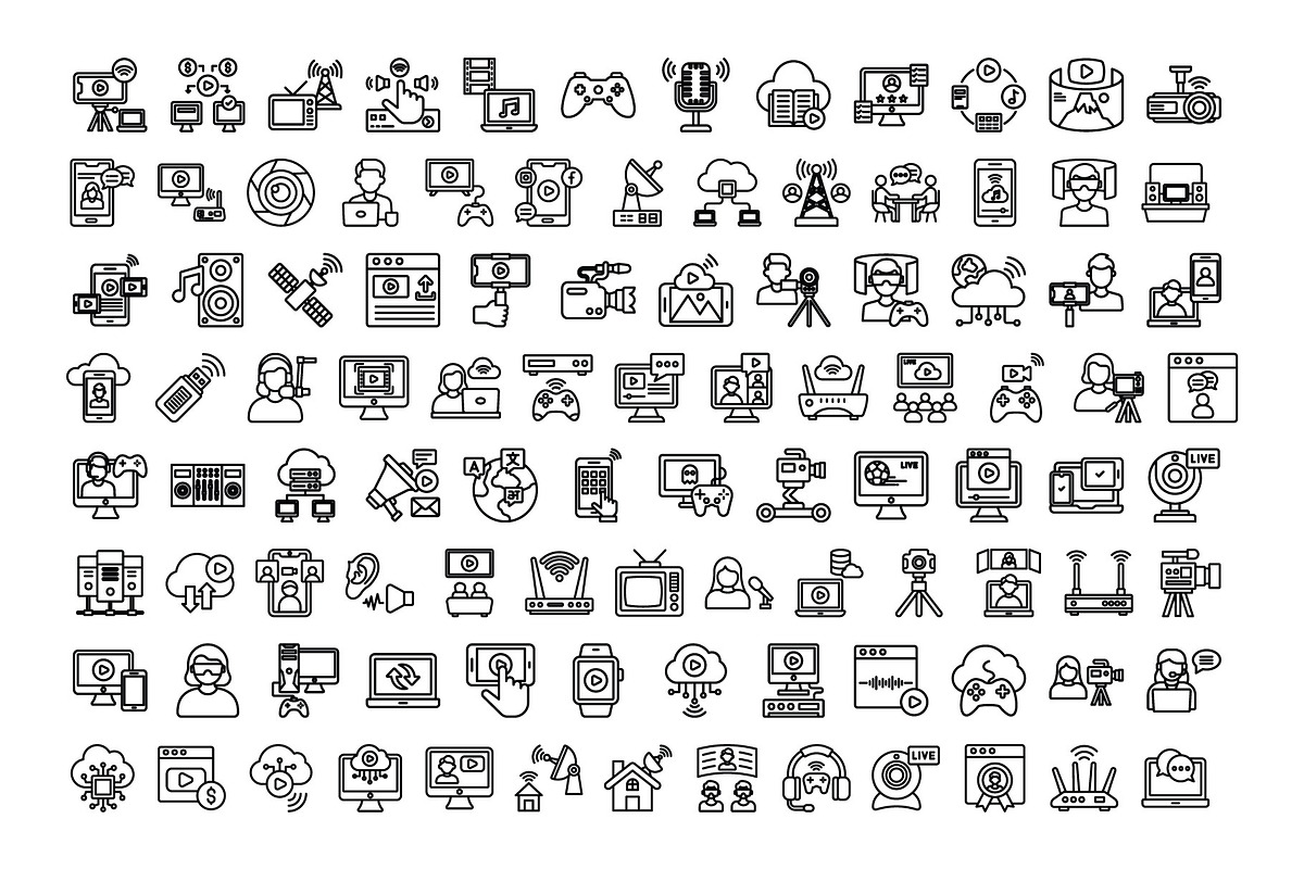 Modern Video Streaming Vector Icon, an Outline Icon by Vector Portal (Photo 4 of 5)