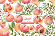 Sweet Little Peach Floral PNG Set, an Illustration by MockupWizard (Thumbnail 1 of 4)