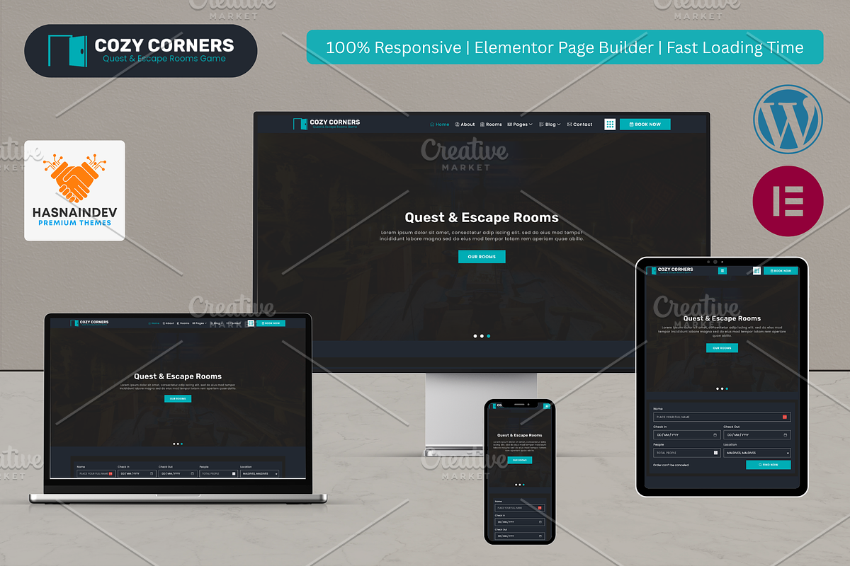 Escape Rooms & Quest Game Template, a WordPress Template by HasnainDEV (Photo 1 of 8)