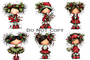 Cute Holly Girl Clipart, an Illustration by Craft Nest (Thumbnail 6 of 8)