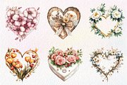 Wedding Hearts with Flowers Clipart, an Illustration by CreationArt (Thumbnail 8 of 9)