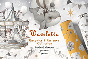 Gray Watercolor Nursery graphic Set, an Illustration by TanyaSchuka (Thumbnail 1 of 11)
