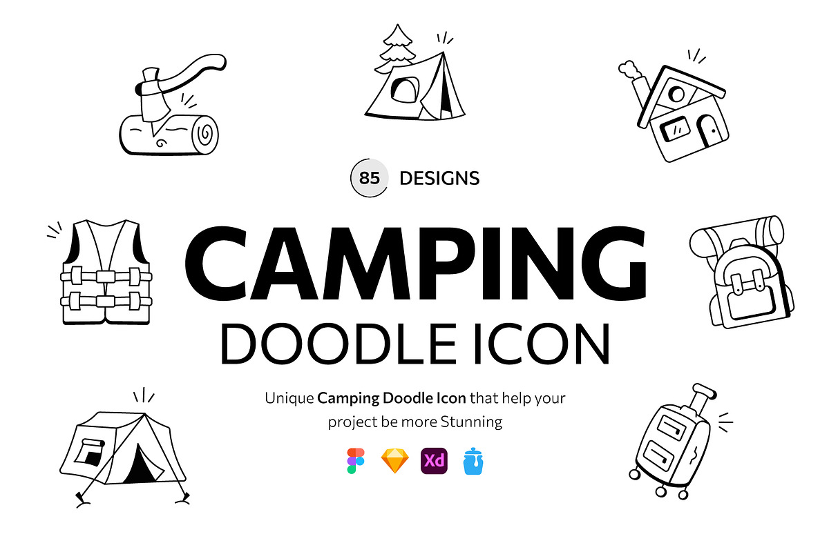 85 Camping Doodles, an Outline Icon by Prosymbols (Photo 1 of 8)