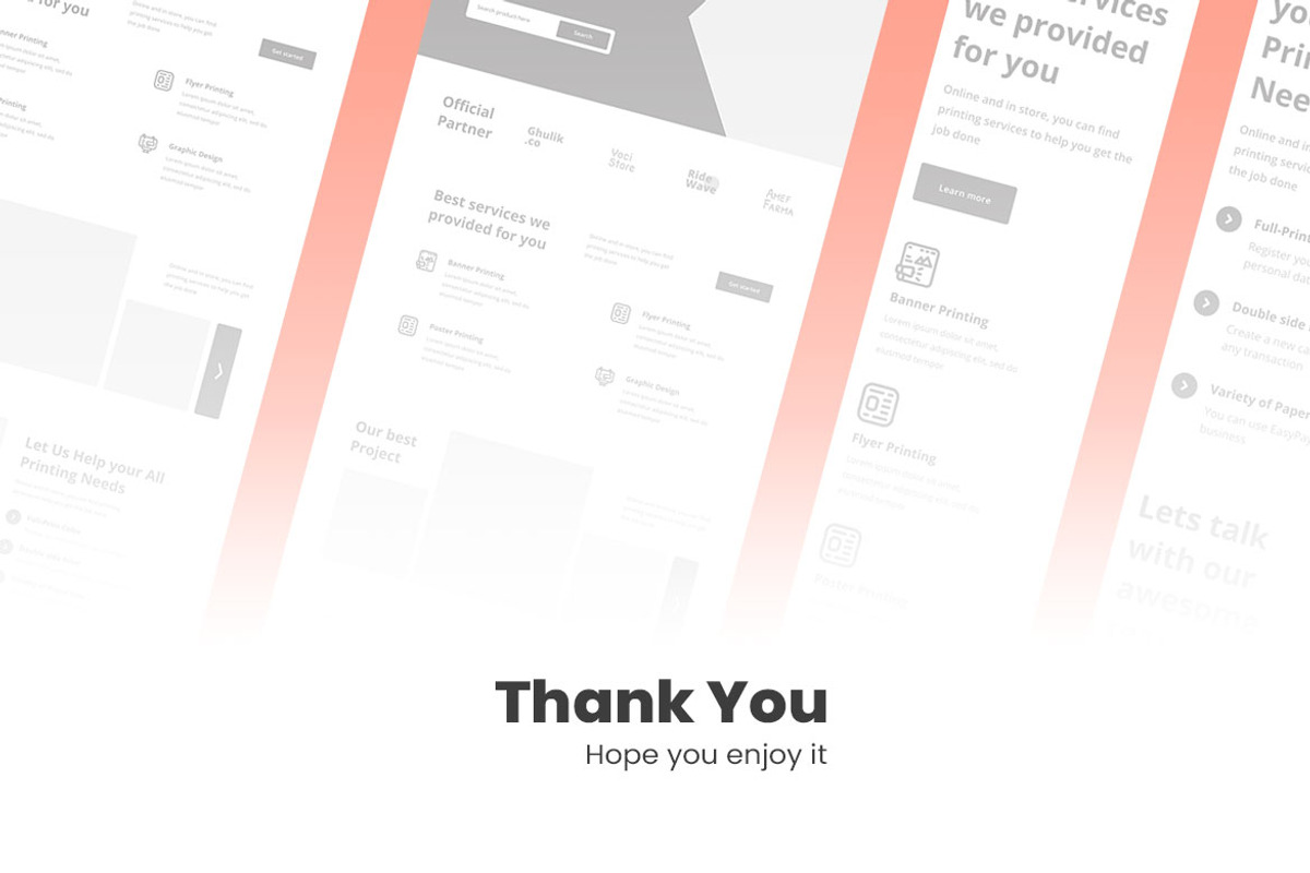 Printing Services Wireframe Website, a Wireframe Template by INSPR STD (Photo 5 of 6)