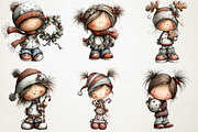 Christmas Little Girl Clipart, a Seasonal Illustration by RobertsArt (Thumbnail 5 of 5)