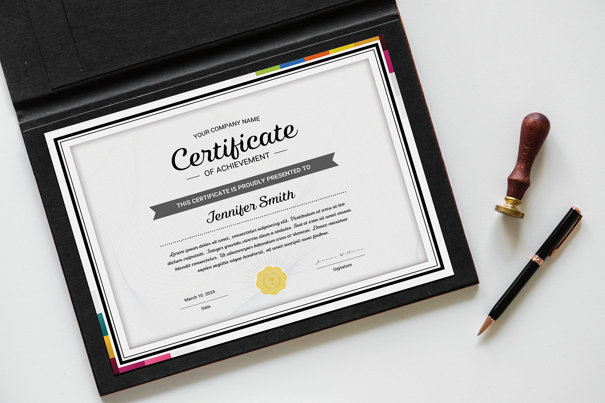 Certificate of Achievement, a Stationery Template by retrographix (Photo 4 of 4)