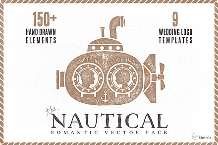 Nautical romantic vector pack