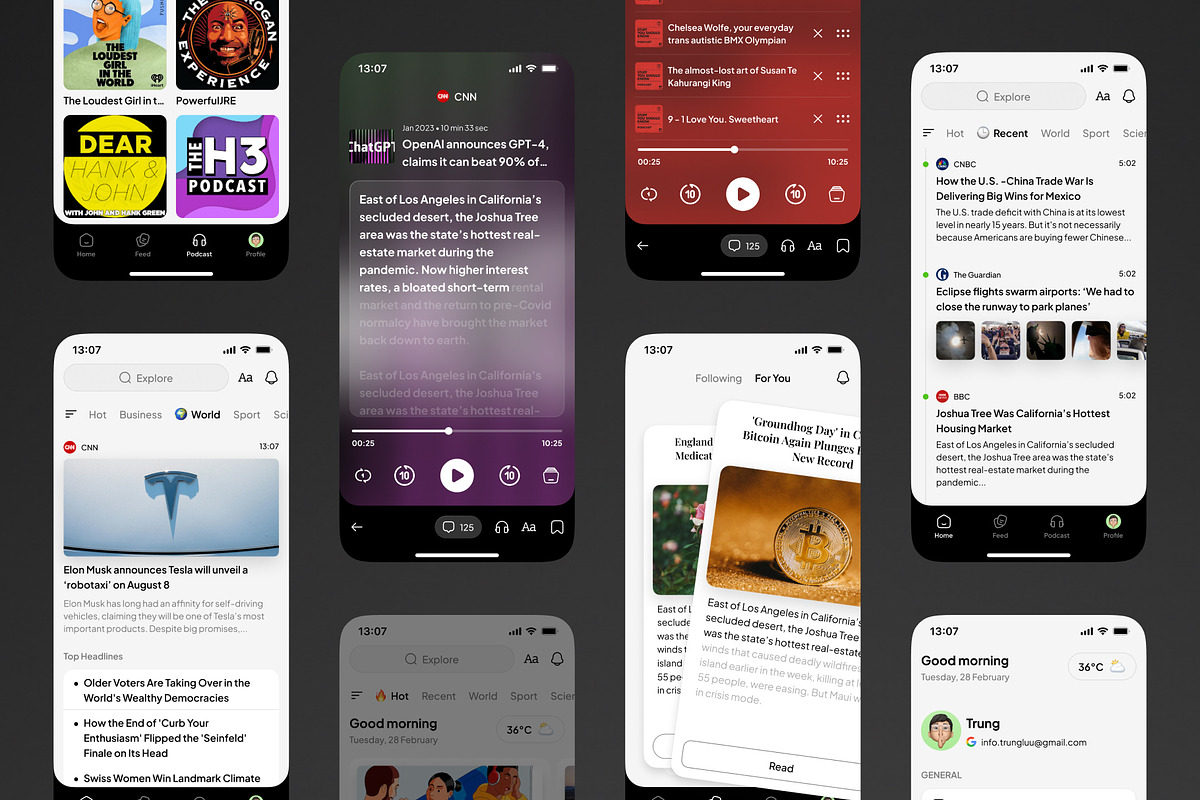 News Podcast App UI Kit, an App Template by Trung (Photo 8 of 10)