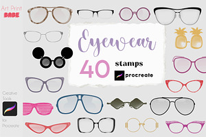 Eyewear Stamp Glasses Portrait Art