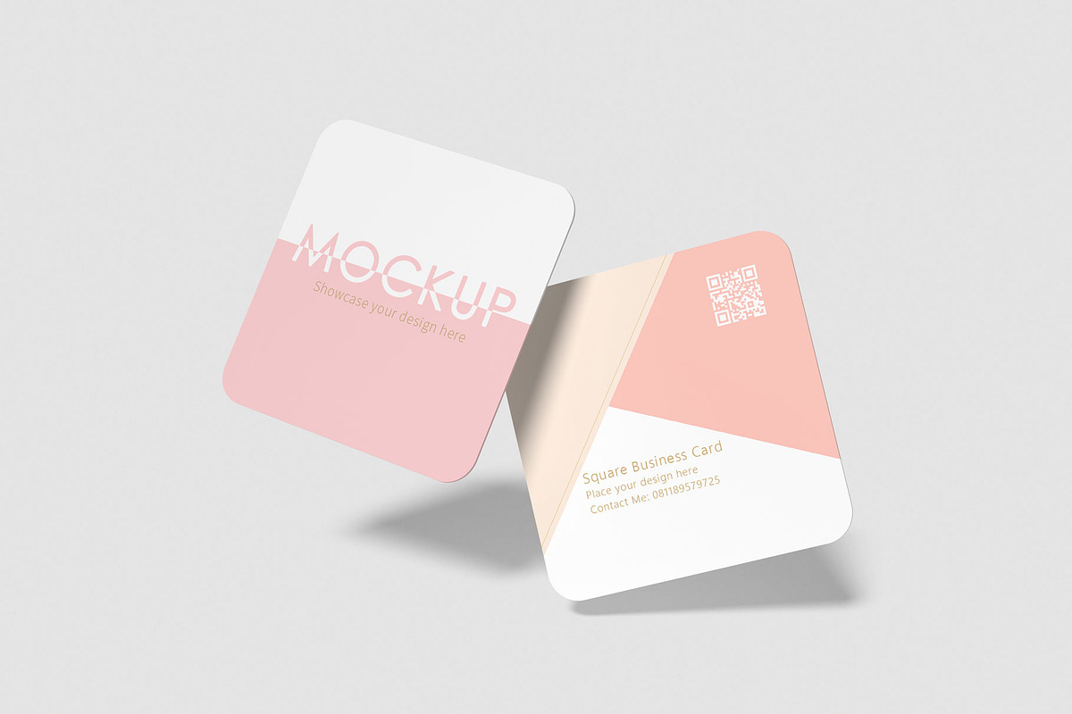 Square Business Card Mock-up, a Books & Magazine Mockup by pixiegraphics (Photo 6 of 15)