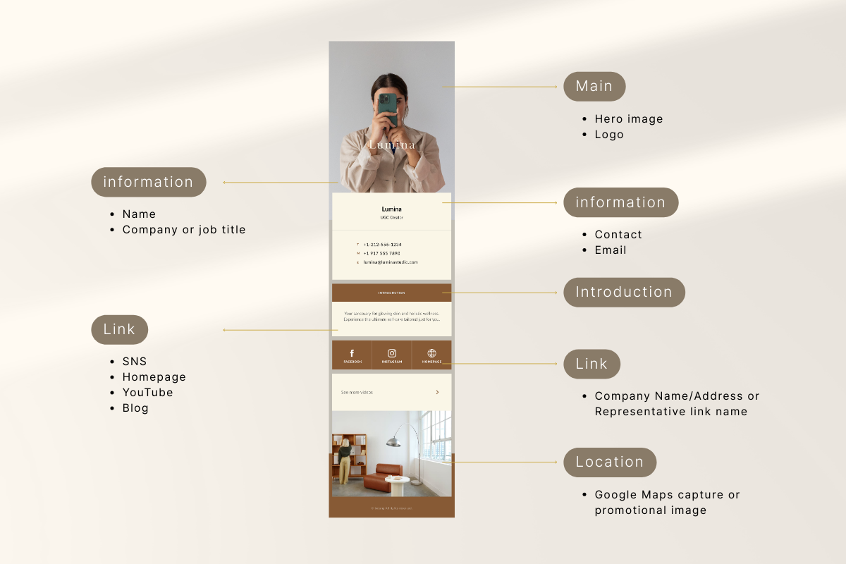 UGC Creator Link in Bio Canva, a Landing Page Template by batang (Photo 3 of 5)