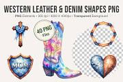 Western Leather & Denim Shapes PNG, an Illustration by Artnoy (Thumbnail 1 of 8)
