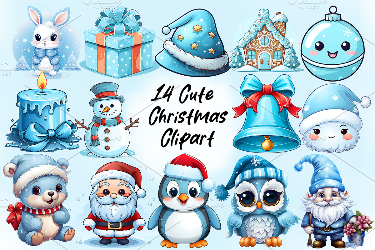 Christmas clipart - Sky Blue, a Graphic by HillTract (Photo 1 of 3)