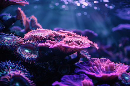 Aquarium with corals, reefs and blue water, an Animal Photo by AlyaAnd