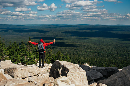 A traveler in the mountains, a Person Photo by SOTNIKOV_MISHA