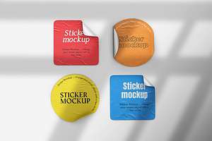 Square Stickers Mockup