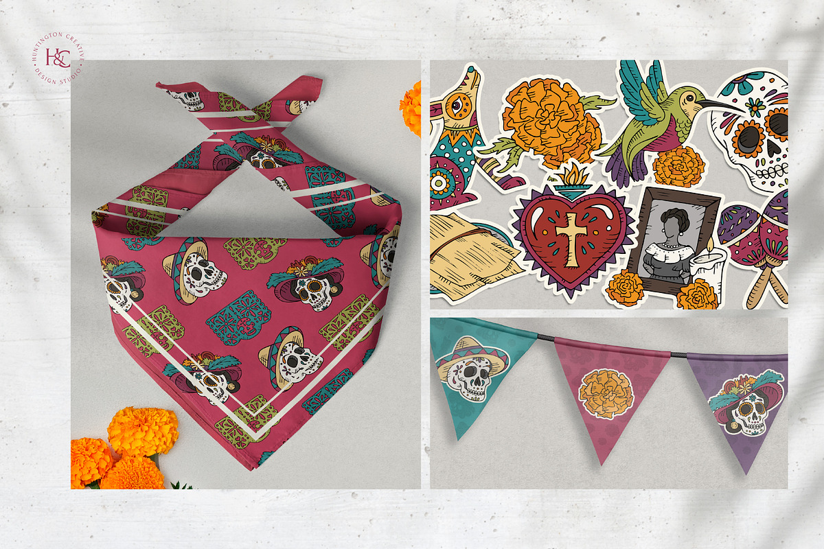 Hand Drawn Dia de los Muertos Images, a Seasonal Illustration by H&C Drawings & Designs (Photo 13 of 15)