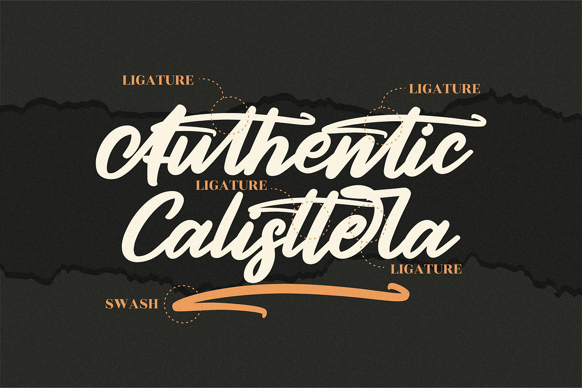 Authentic Calisttera Script Font LS, a Script Font by GranzCreative (Photo 2 of 12)