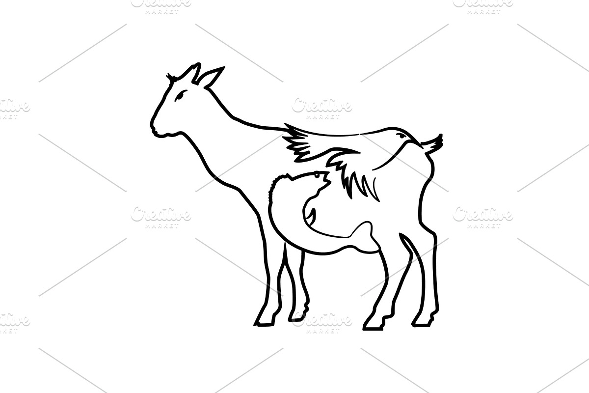 Animals in negative space, an Animal Illustration by LogosDen