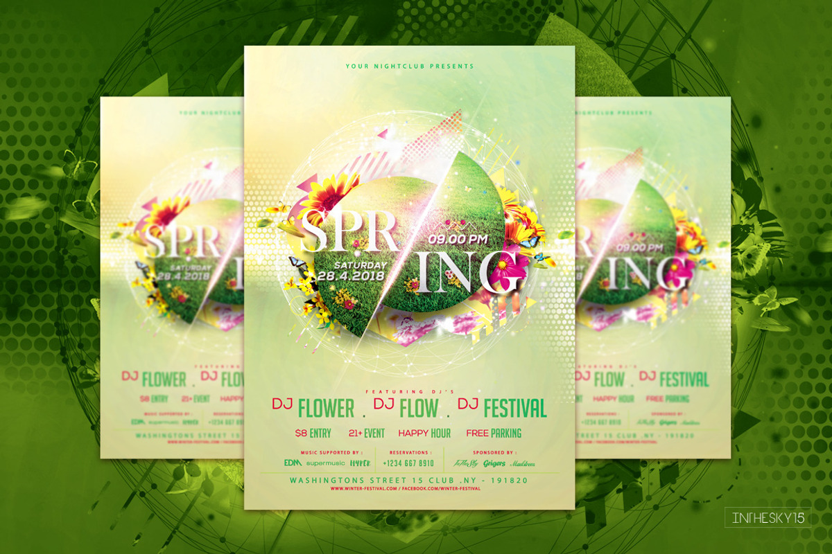 Spring Bash Flyer Template, a Flyer Template by InTheSky15