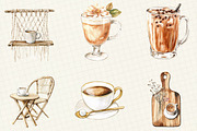 Boho Cafe Core Coffee Clipart, an Illustration by OK Design (Thumbnail 3 of 5)