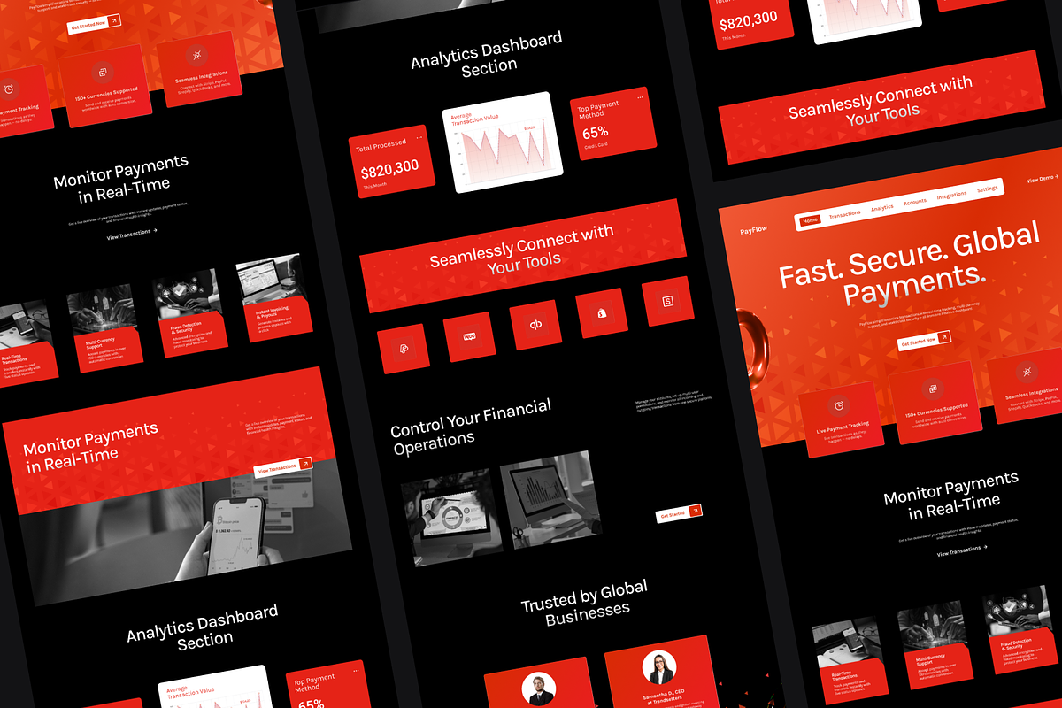 Figma Fintech Payment landing Page, a Landing Page Template by Musara (Photo 2 of 6)