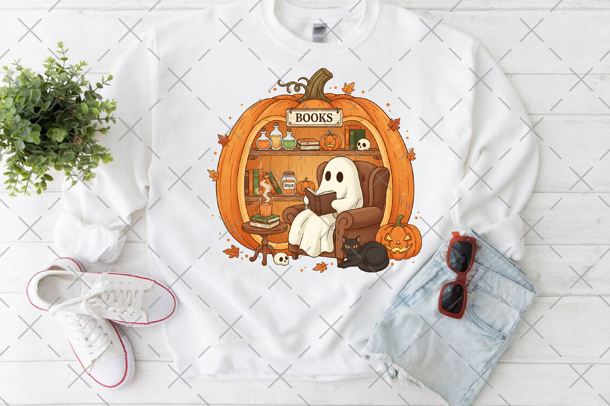 Ghost Pumpkin Book Nook Halloween, an Illustration by Craft Nest (Photo 6 of 6)