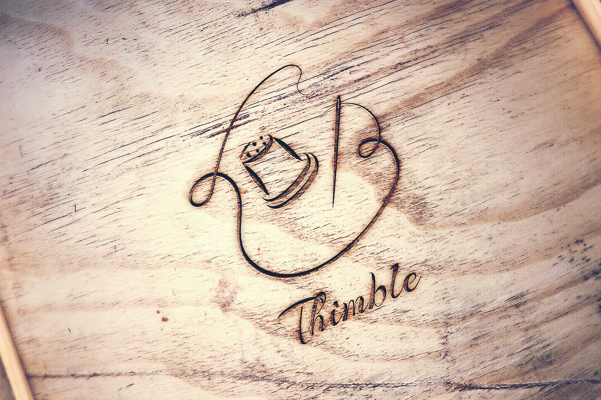 Thimble. Calligraphic Logo Template, a Branding & Logo Template by le-genda