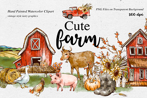 Cute vintage farm clipart