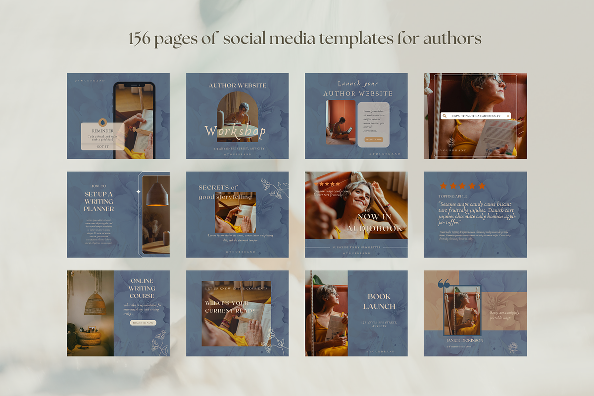 Author social media template bundle, a Social Media Template by Petite Zakka Boutique (Photo 2 of 7)