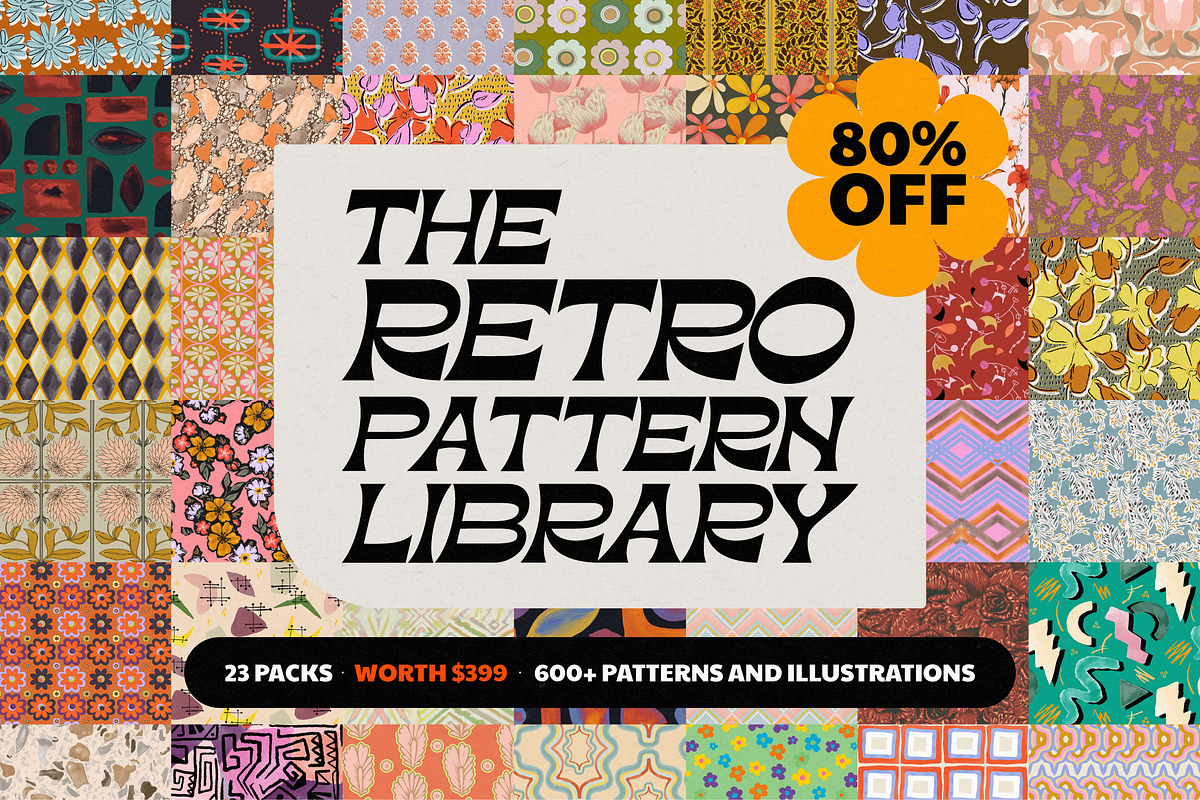 Retro Pattern Library 80% OFF, a Pattern Graphic by angelainthefields (Photo 1 of 25)