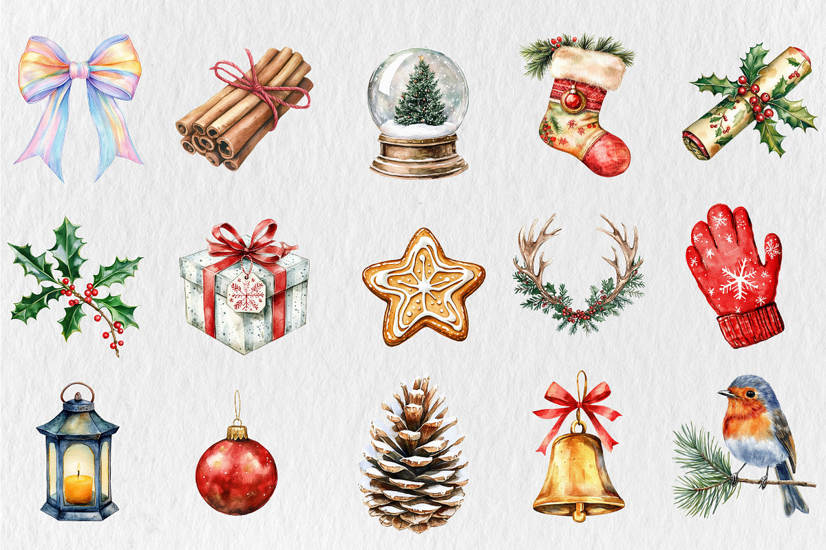 Christmas Elements Clipart, an Illustration by Rose Art (Photo 3 of 5)
