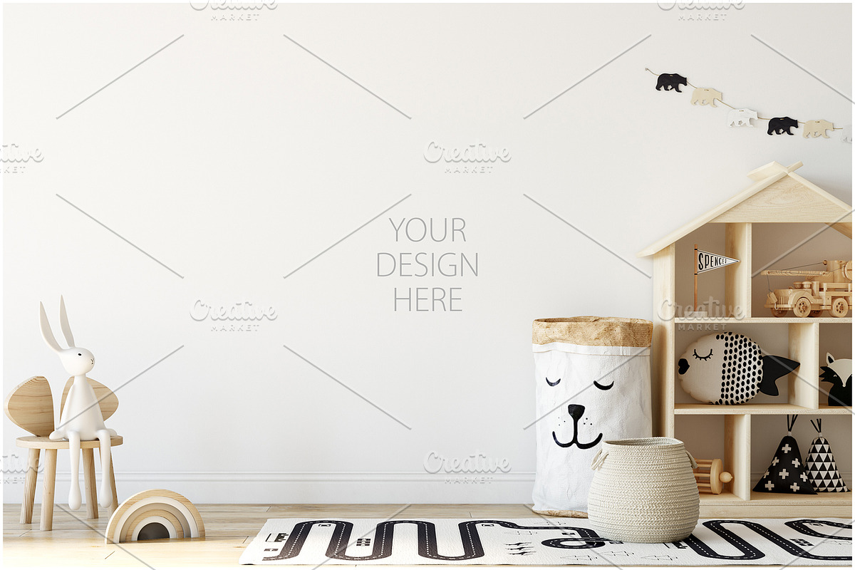 Kids Frames & Wall Mockup Bundle - 5, a Print Template by Yuri-U (Photo 15 of 32)