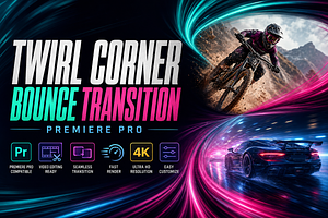 Twirl Corner Bounce Transition Pr, a Plug-in Add-On by AAA Presets