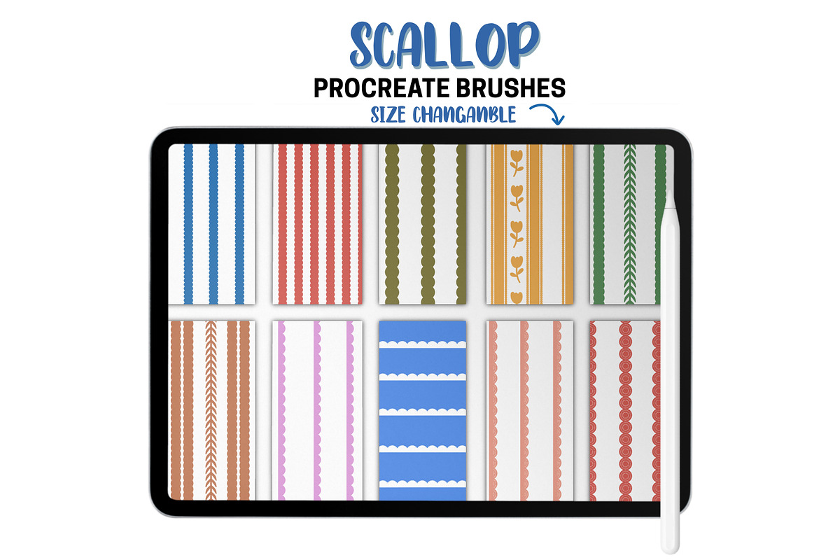 Scallop Pattern Procreate Brushes, a Brush Add-On by Brush Lab (Photo 7 of 9)