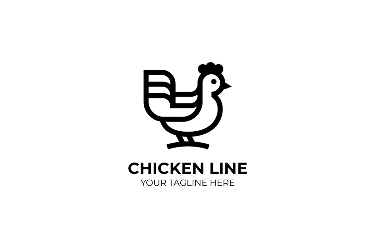 Minimal Chicken Line Logo Business, an Object Graphic by Mightyfire