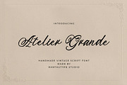 Atelier Grande Vintage Script Font, a Handwritten Font by RantautypeStudio (Thumbnail 1 of 17)
