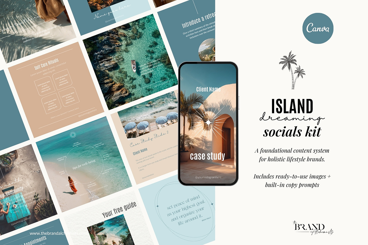 Island Dreaming Instagram Templates, a Social Media Template by The Brand Alchemists (Photo 1 of 13)
