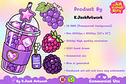 Purple Drink Party Clipart, a Food Illustration by K.JackArtwork (Thumbnail 4 of 4)